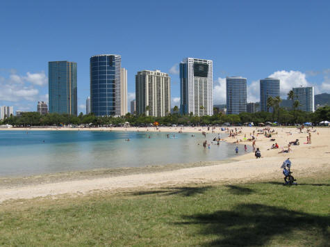 Ala Moana Beach, west of Waikiki